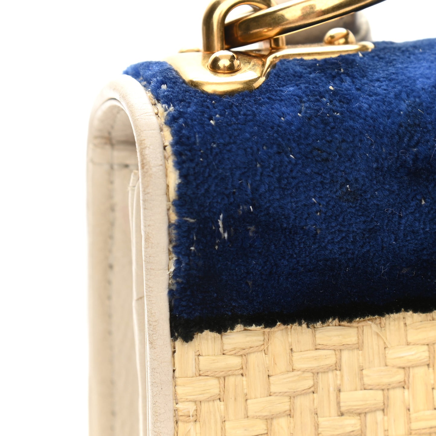 Velvet Straw Cahier Shoulder Bag Naturale Talco