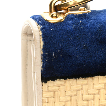 Prada Velvet Straw Cahier Shoulder Bag Naturale Talco 9 of 12