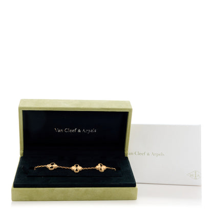 Van Cleef & Arpels 18K Yellow Gold 5 Motifs Guilloche Vintage Alhambra Bracelet 5 of 5