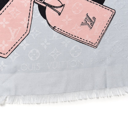 Louis Vuitton Silk Wool Square Handle Me Scarf Gris 4 of 5