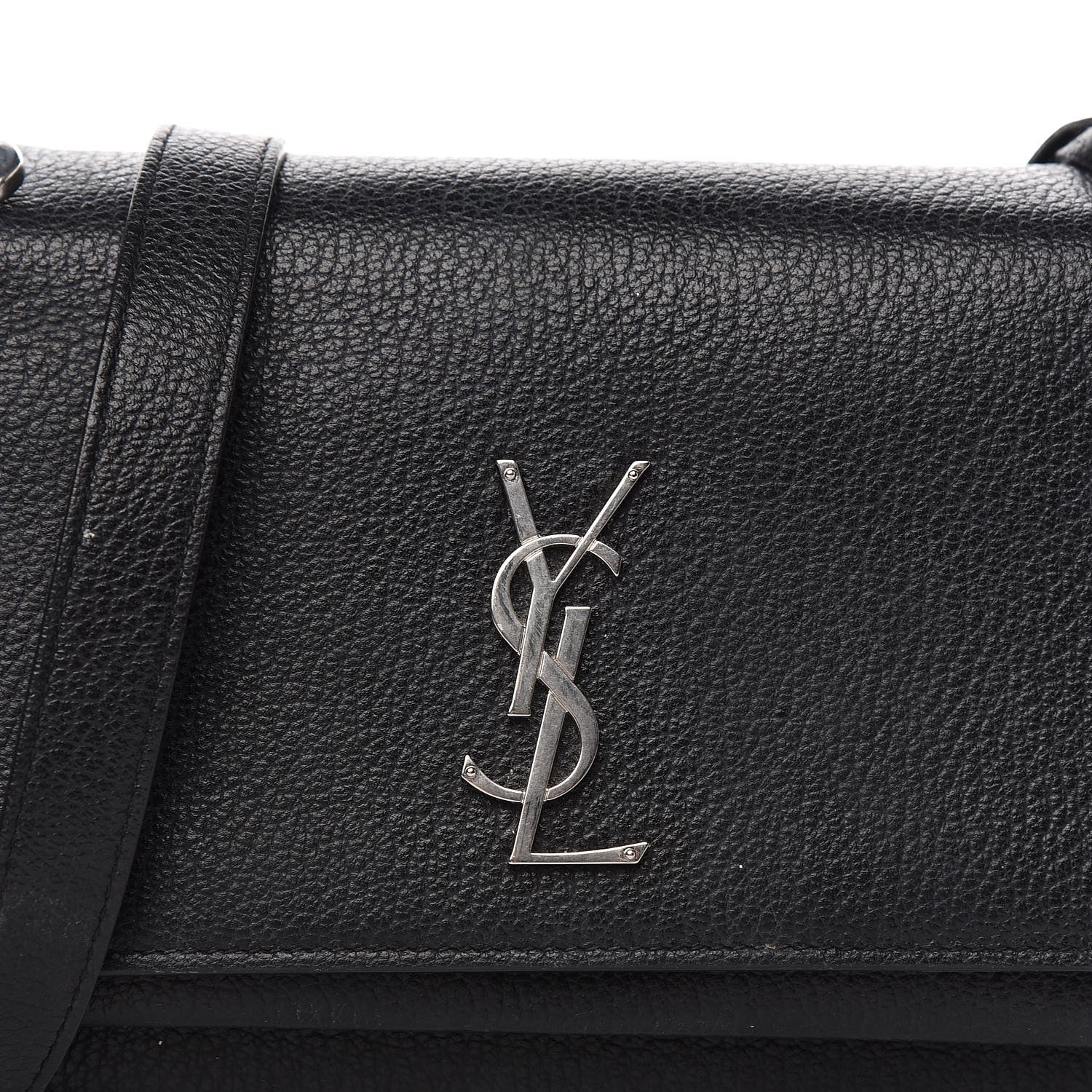 Saint Laurent Grained Calfskin Medium Monogram Sunset Satchel Black 10 of 10