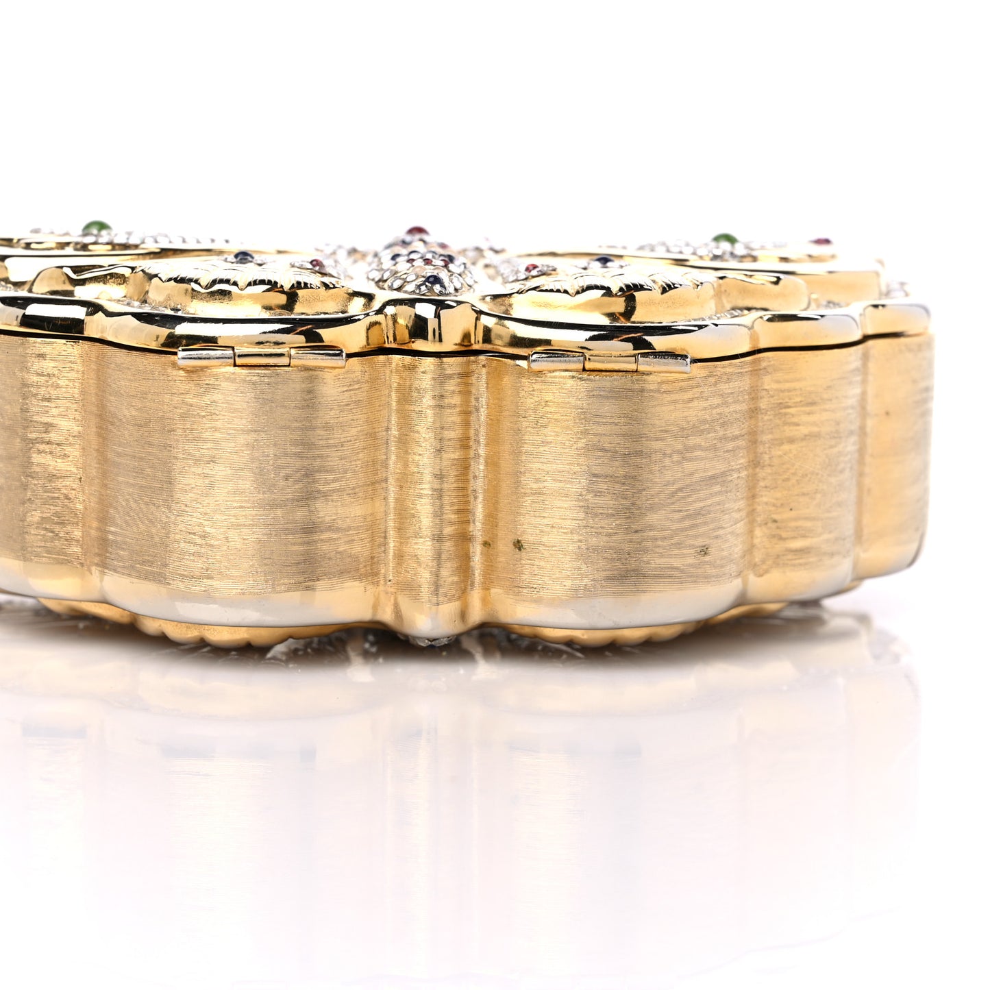 Crystal Butterfly Celestrina Minaudiere Clutch Gold