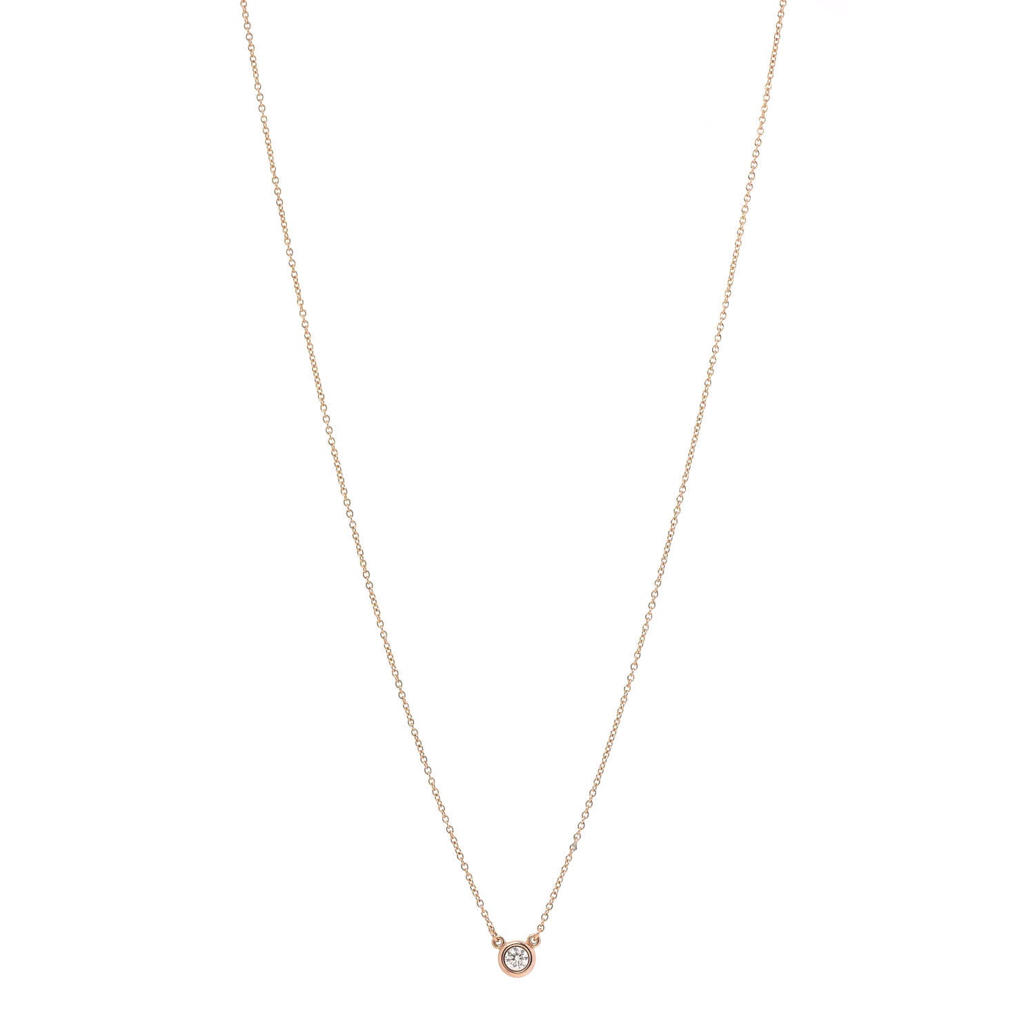 Tiffany 18K Yellow Gold Diamond .17ct Elsa Peretti Diamonds by the Yard Pendant Necklace 1 of 7