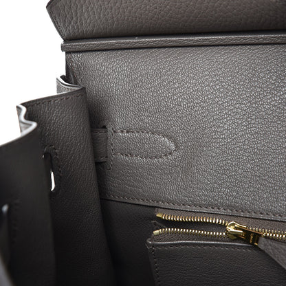 Hermes Taurillon Clemence Birkin 35 Etain 9 of 41
