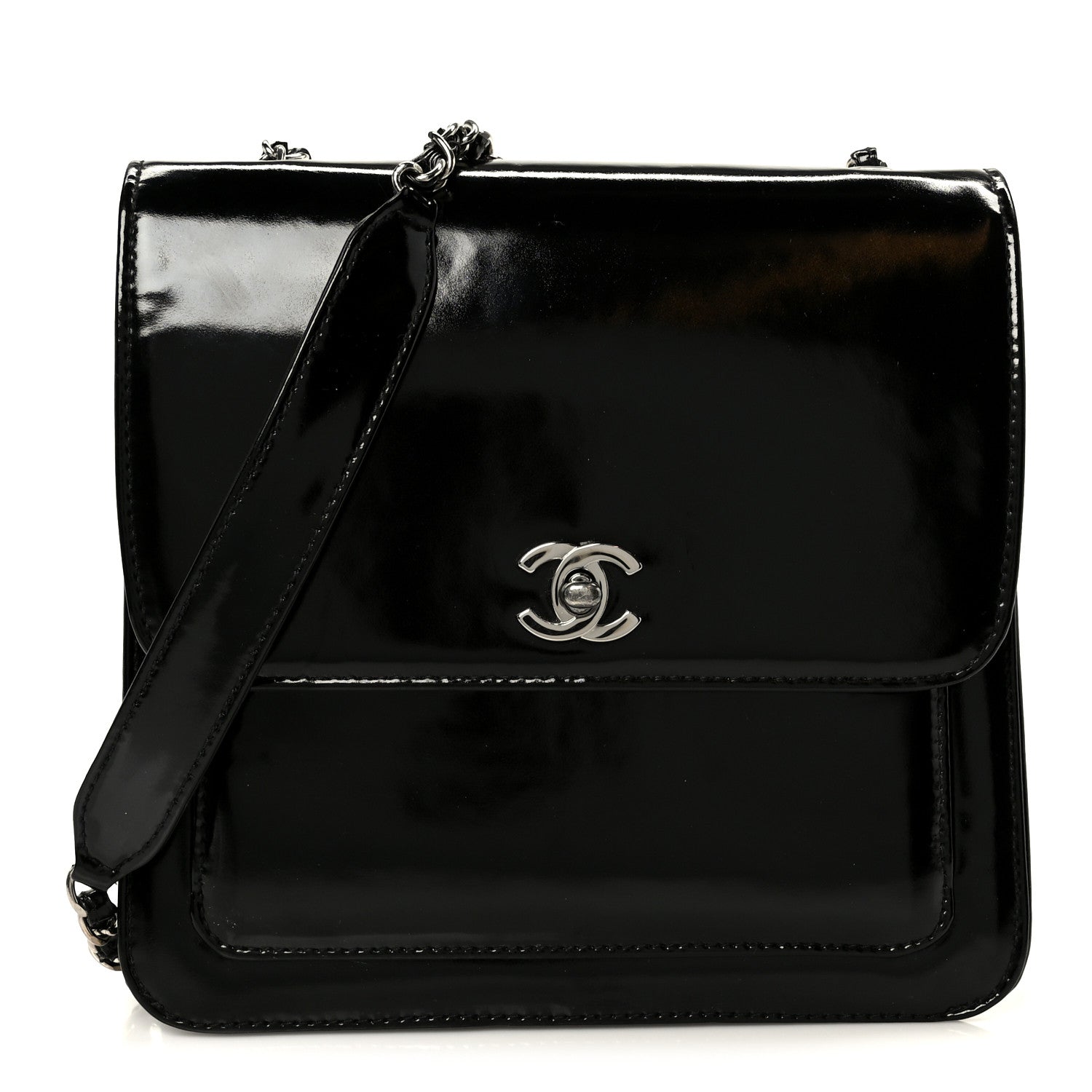 Chanel Glazed Calfskin Single Flap Black 1 of 11