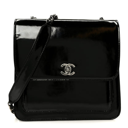 Chanel Glazed Calfskin Single Flap Black 1 of 11