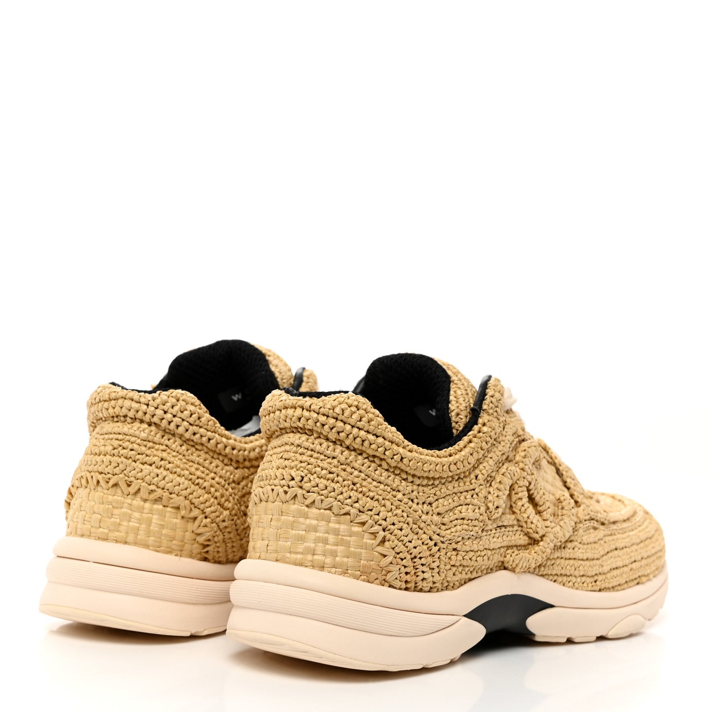 Braided Raffia Womens CC Sneakers 40 Beige