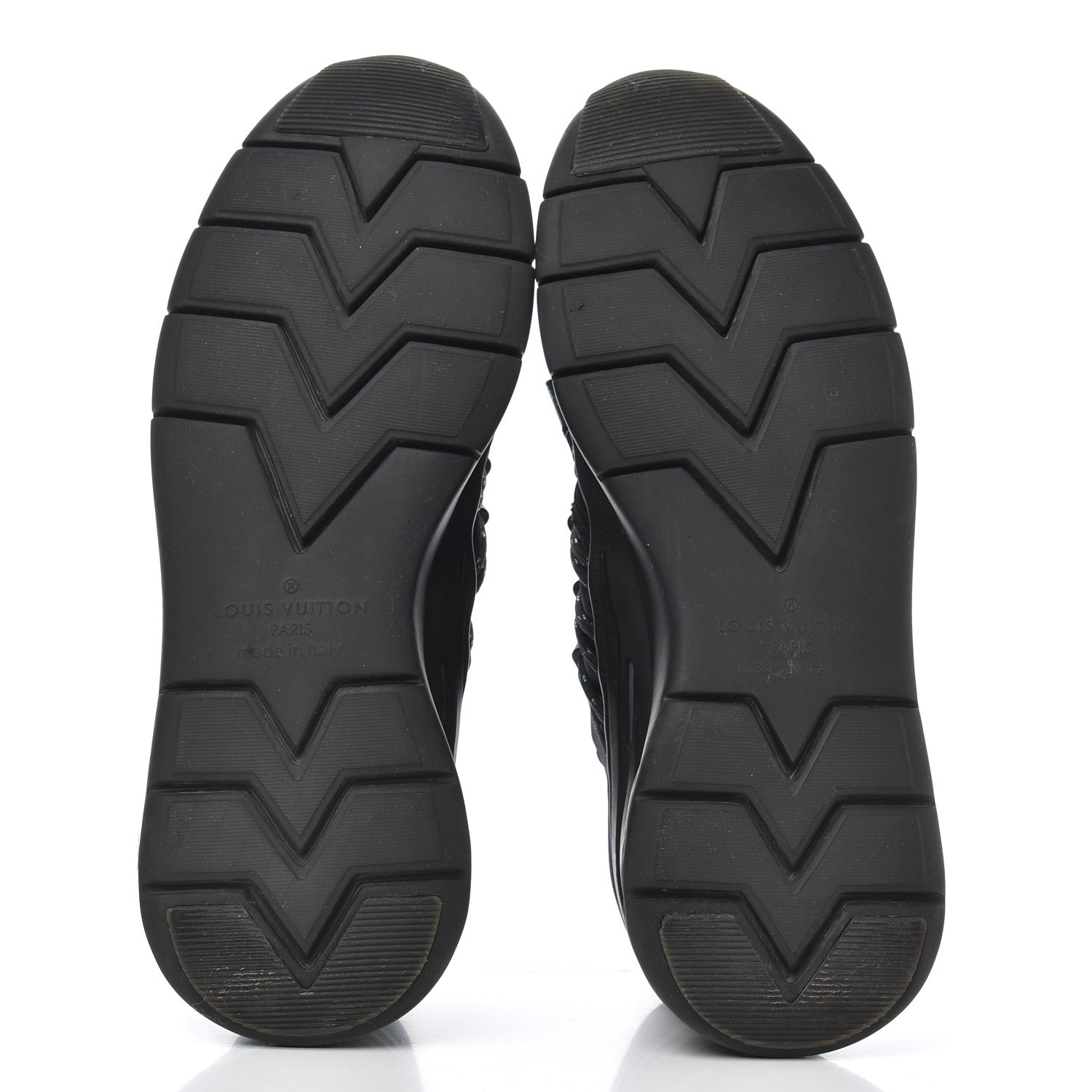 Louis Vuitton Neoprene Mesh Rubber Fastlane Low Sneakers 7.5 Black 5 of 15