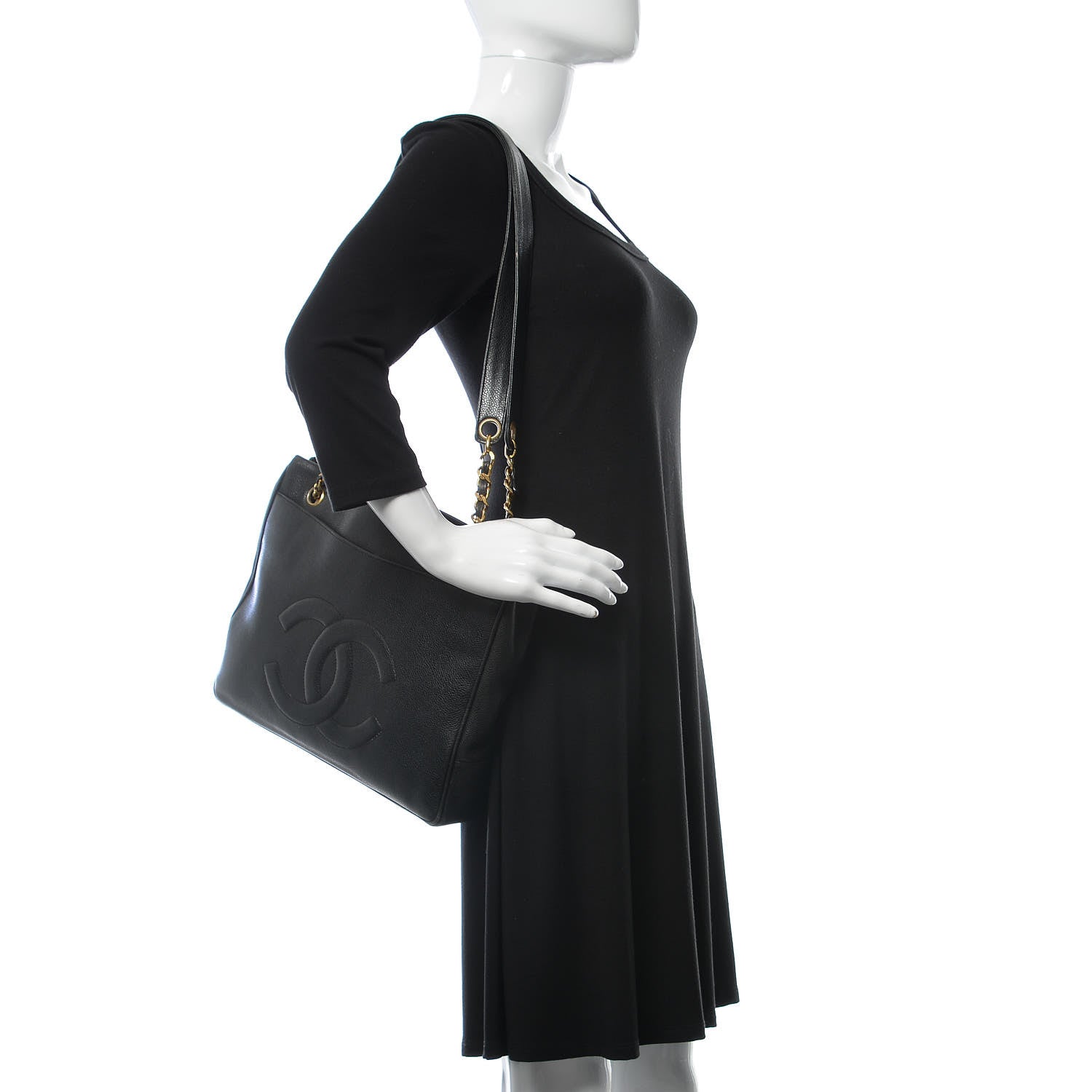 Chanel Caviar CC Shoulder Bag Black 2 of 13