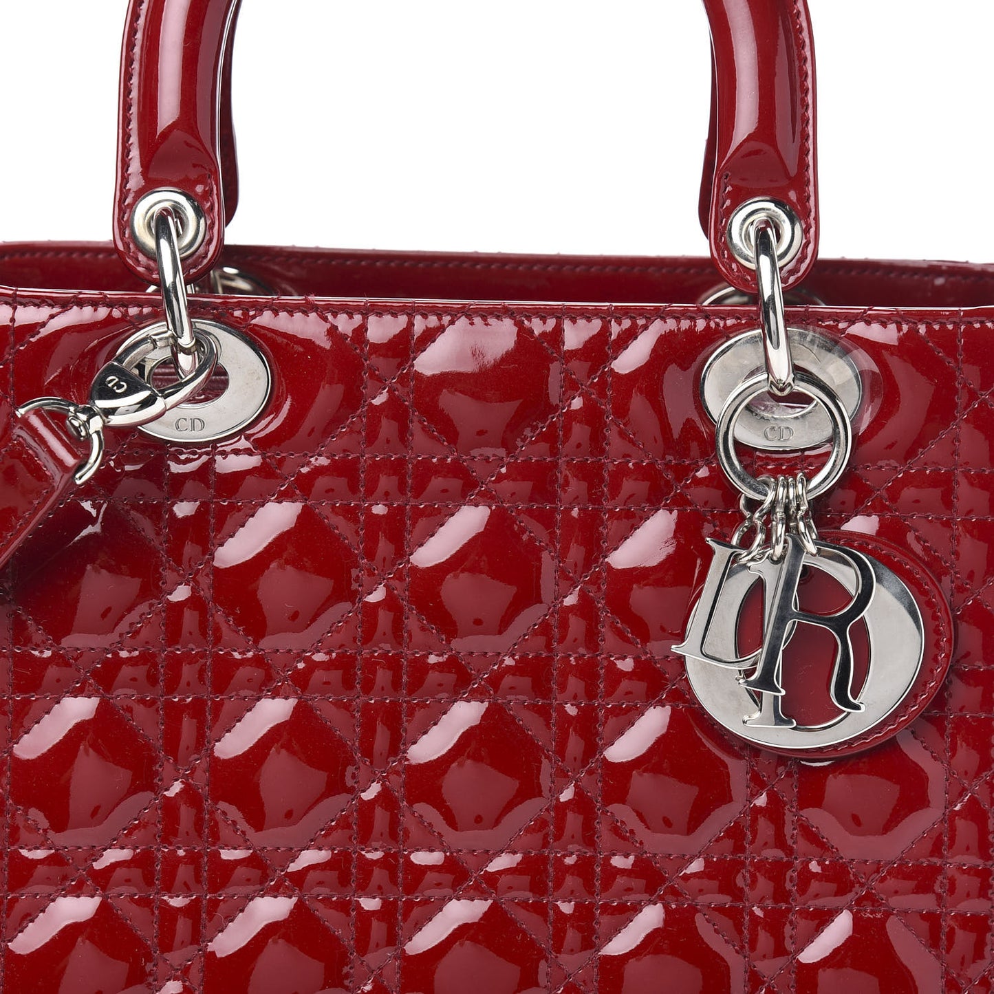 Patent Cannage Medium Lady Dior Red