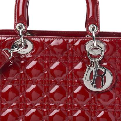 Christian Dior Patent Cannage Medium Lady Dior Red 9 of 9