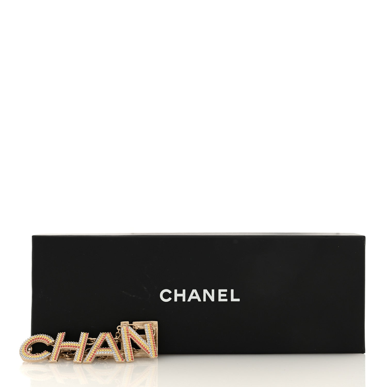 Chanel Metal Crystal Cha-Nel Logo Bracelet Multicolor Gold 5 of 5