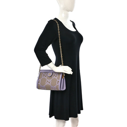 Gucci Monogram Jumbo GG Textured Dollar Calfskin Small Ophidia Chain Shoulder Bag Beige Lapis 2 of 9
