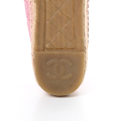 Chanel Linen CC Espadrilles 37 Pink Black 8 of 11