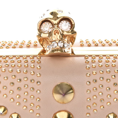 Alexander McQueen Calfskin Studded Britannia Skull Box Clutch Taupe 12 of 12