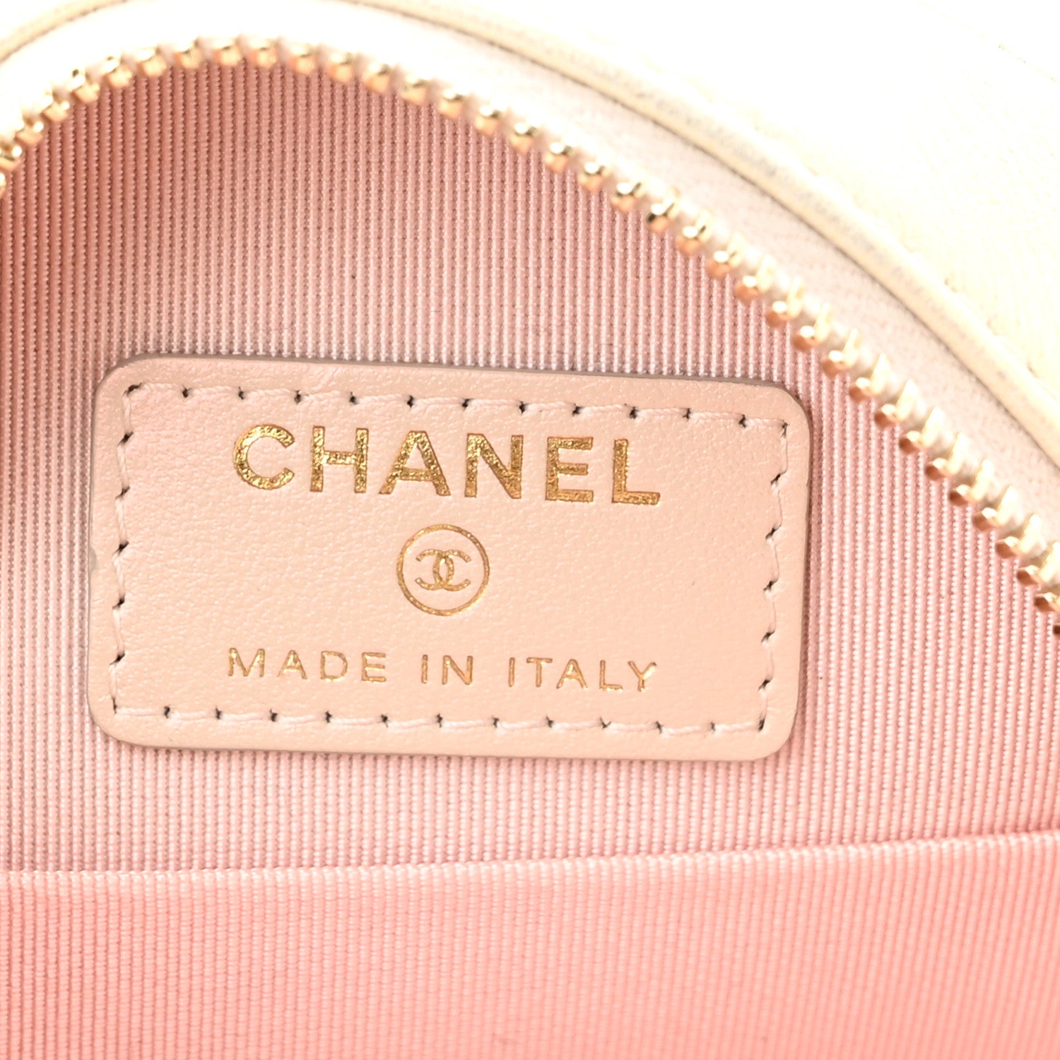 Chanel Iridescent Lambskin Quilted Round Clutch With Chain Ivory 5 of 10