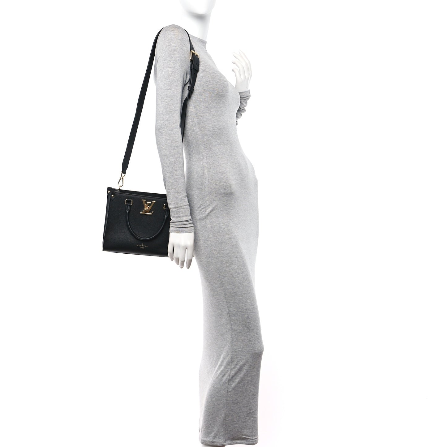 Calfskin Lock & Go Tote Black
