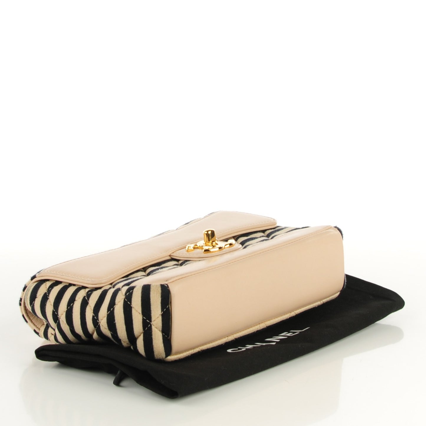 Jersey Quilted Small Coco Sailor Flap Beige Navy