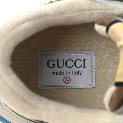 Gucci Suede Calfskin Tejus Printed Womens Ultrapace Sneakers 37.5 Natural Ardesia Neon Yellow 8 of 9