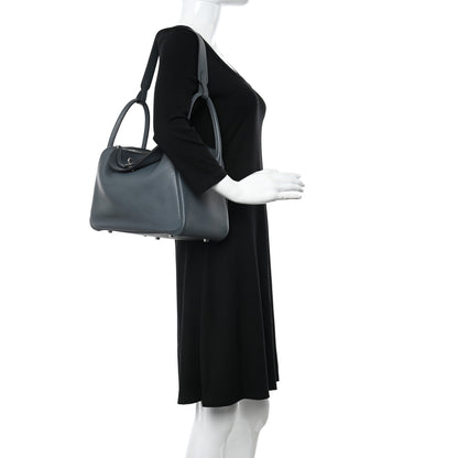 Hermes Taurillon Clemence Lindy 30 Bleu Orage 2 of 12