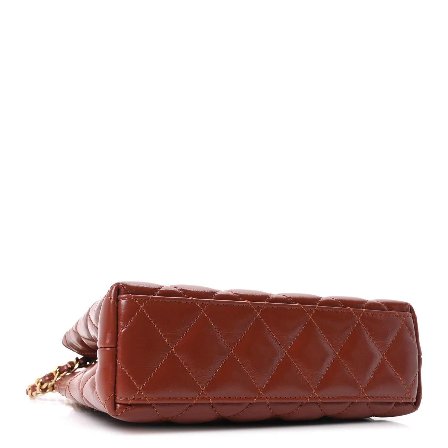 Chanel Shiny Aged Calfskin Quilted Nano Kelly Shopper Brown 4 of 11