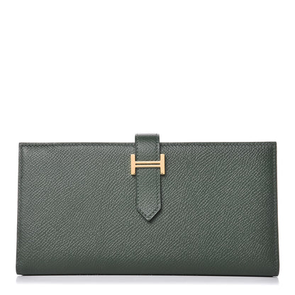 Hermes Epsom Bearn Gusset Wallet Vert Anglais 1 of 7