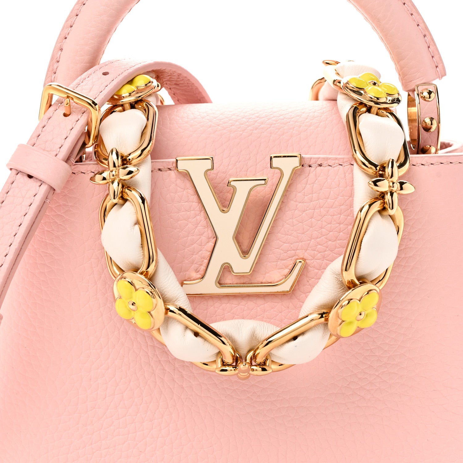 Louis Vuitton Taurillon Flower Chain Mini Capucines Pink 7 of 10
