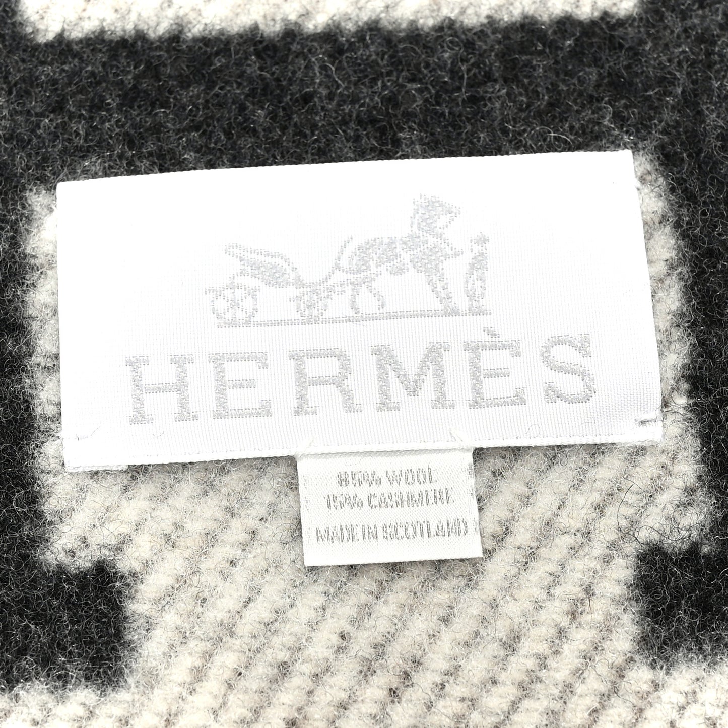 Wool Cashmere Avalon Blanket Ecru Gris Fonce