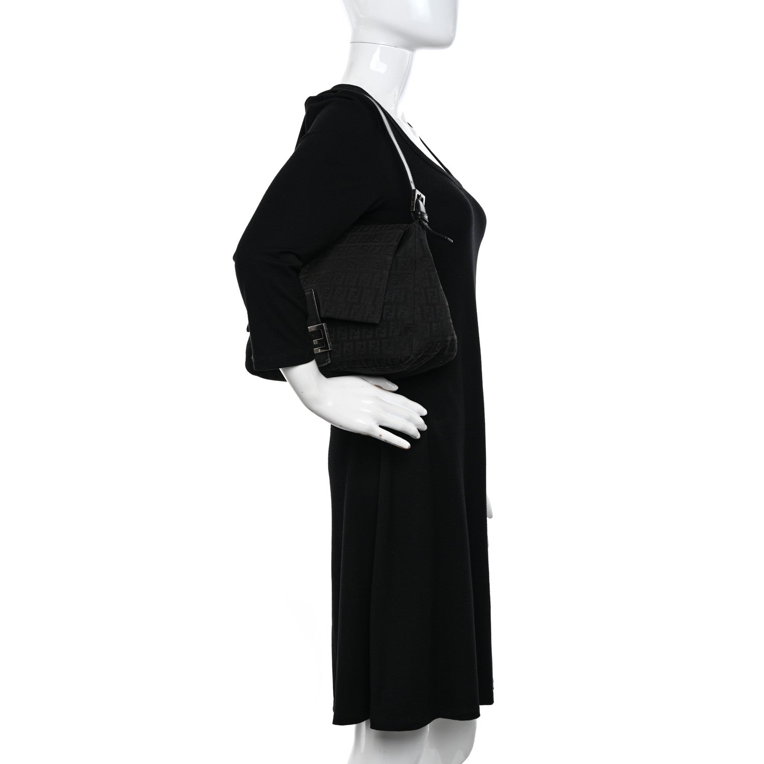 Fendi Zucchino Mama Baguette Black 2 of 9