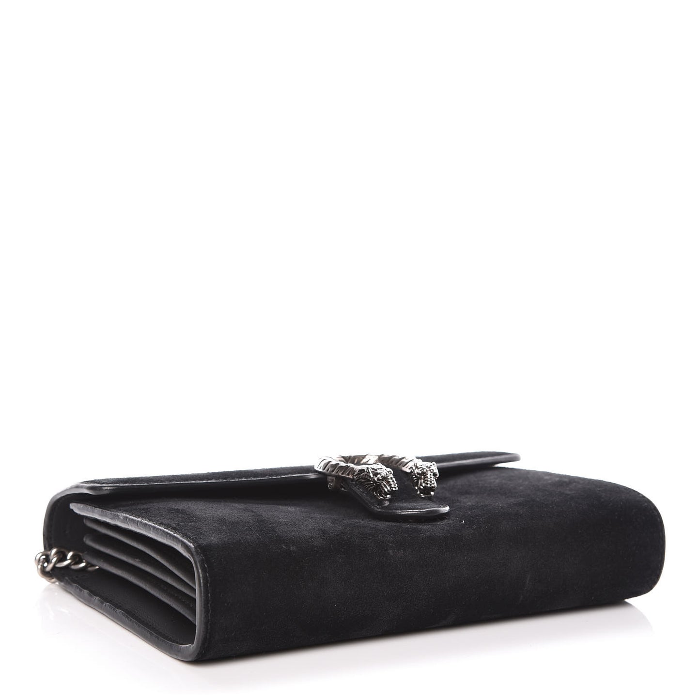 Suede Mini Dionysus Chain Wallet Black