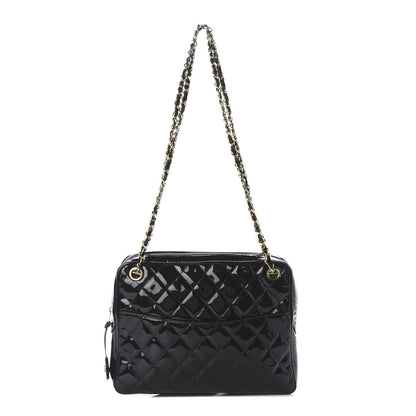 Chanel Patent Quilted Shoulder Bag Black 1 of 9