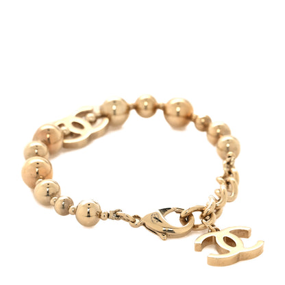 Chanel Metal Beaded CC Bracelet Gold 3 of 5