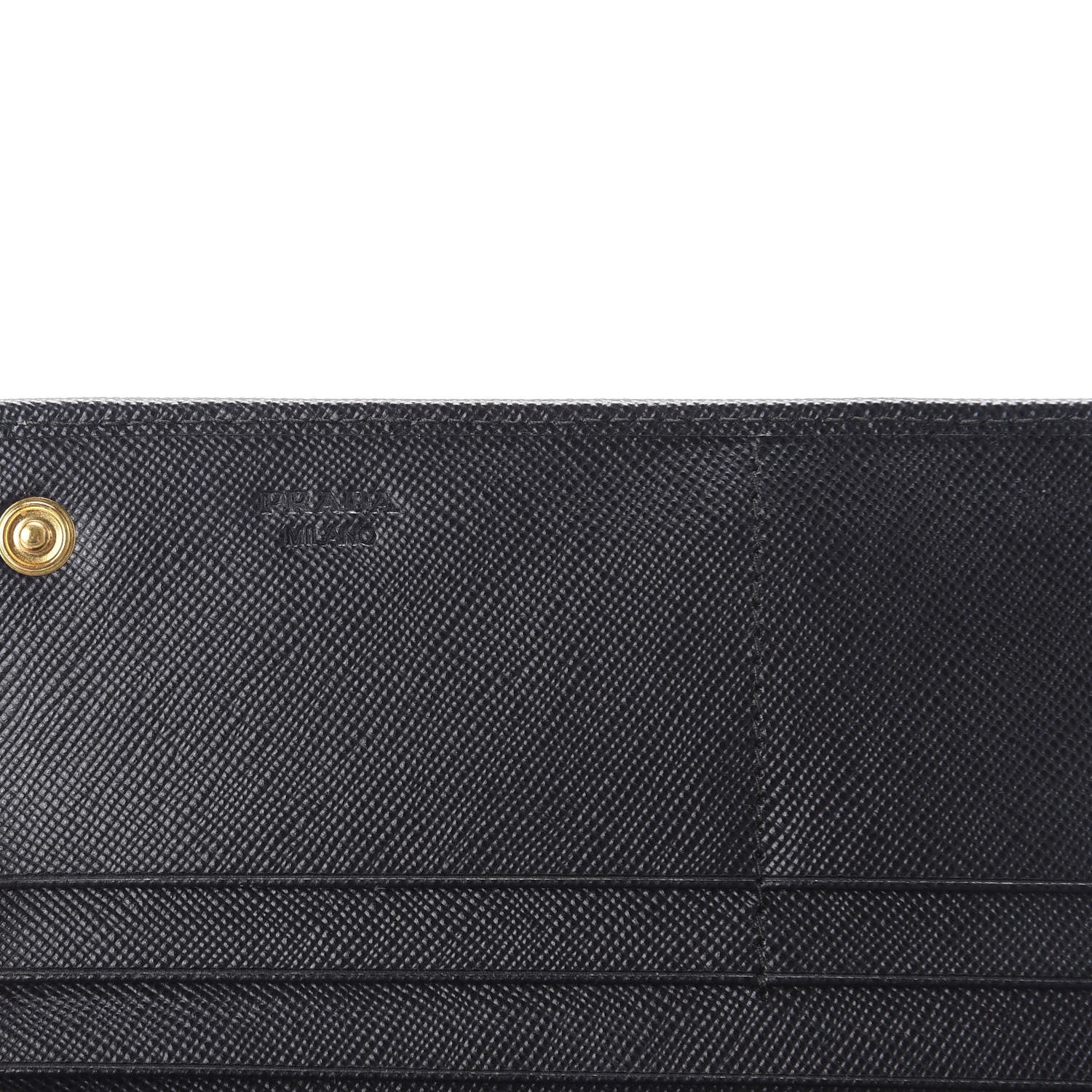 Prada Saffiano Metal Continental Flap Wallet Black 8 of 10
