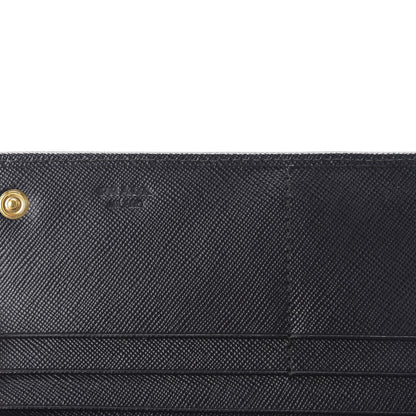 Prada Saffiano Metal Continental Flap Wallet Black 8 of 10
