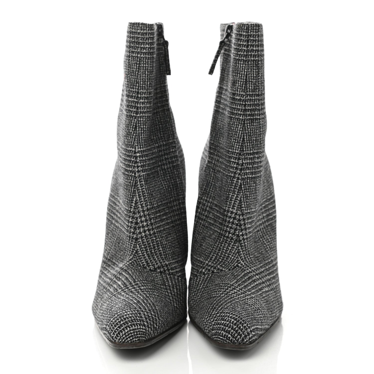 Balenciaga Wool Plaid Ankle Boots 39 Black 2 of 9
