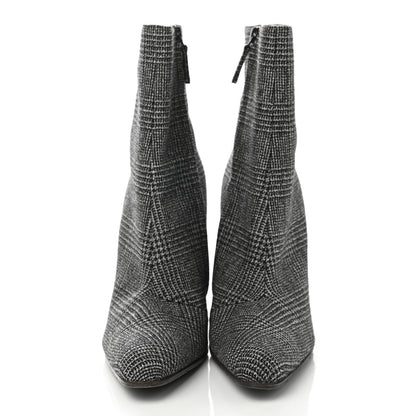 Balenciaga Wool Plaid Ankle Boots 39 Black 2 of 9