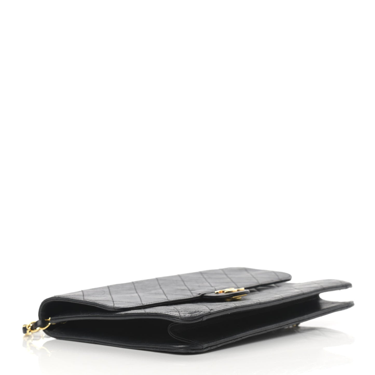 Lambskin Quilted Medium Single Flap Black