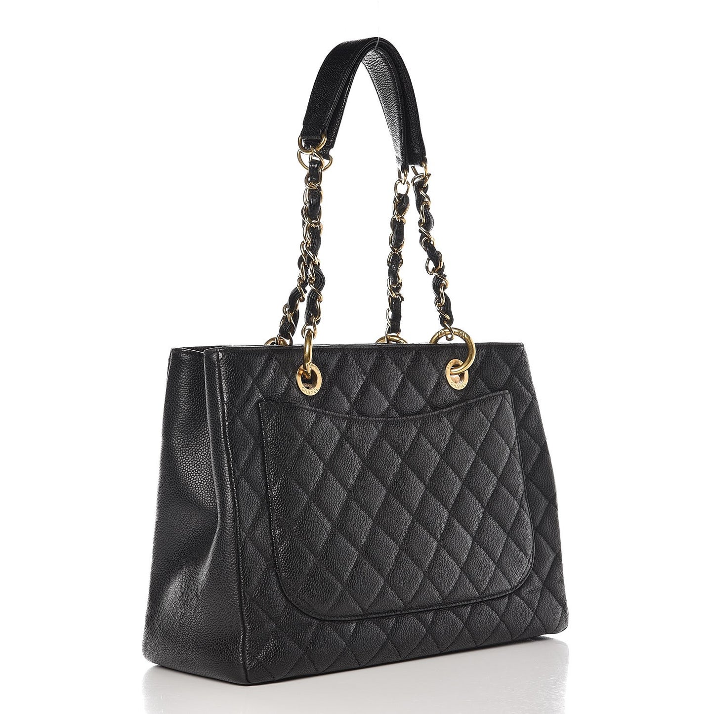 Caviar Quilted Grand Shopping Tote GST Black