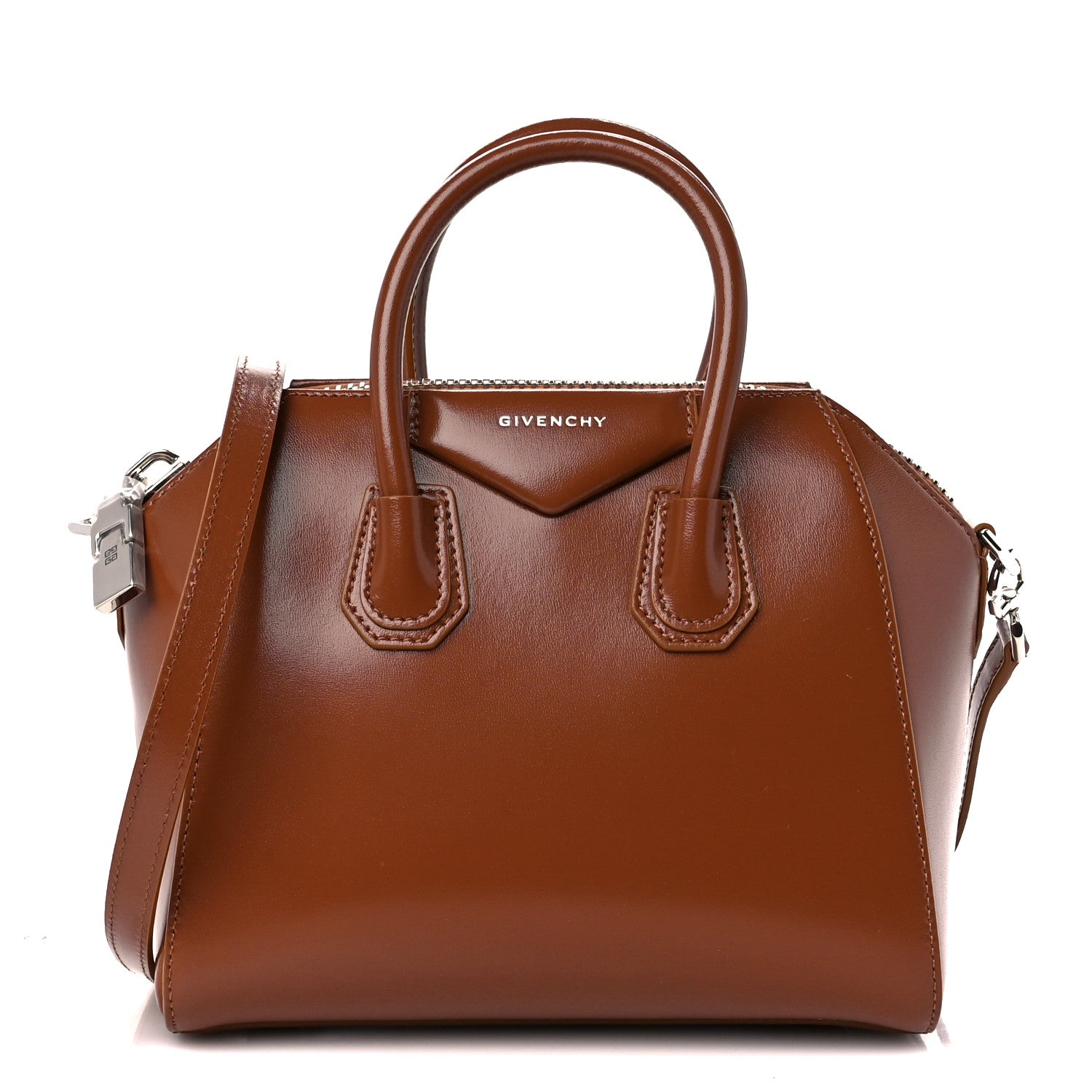 Givenchy Shiny Lord Calfskin Mini Antigona Tan 1 of 10