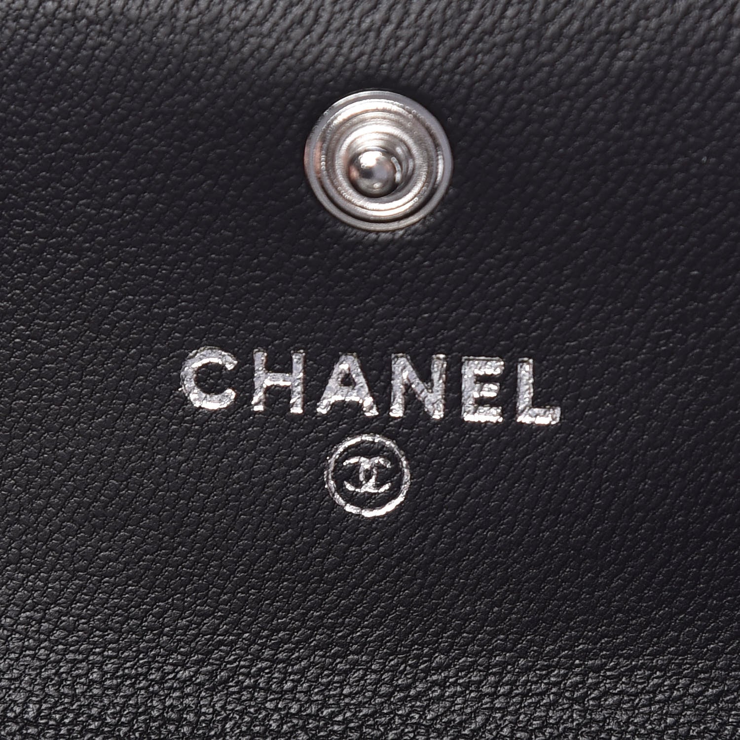 Chanel Lambskin Camellia Embossed Card Holder Wallet Black 6 of 11