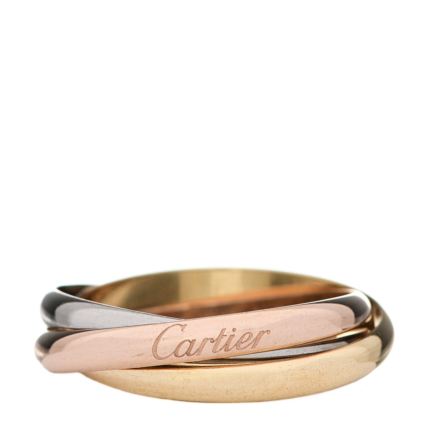 18K Pink Yellow White Gold Small Trinity Ring 61 9.5