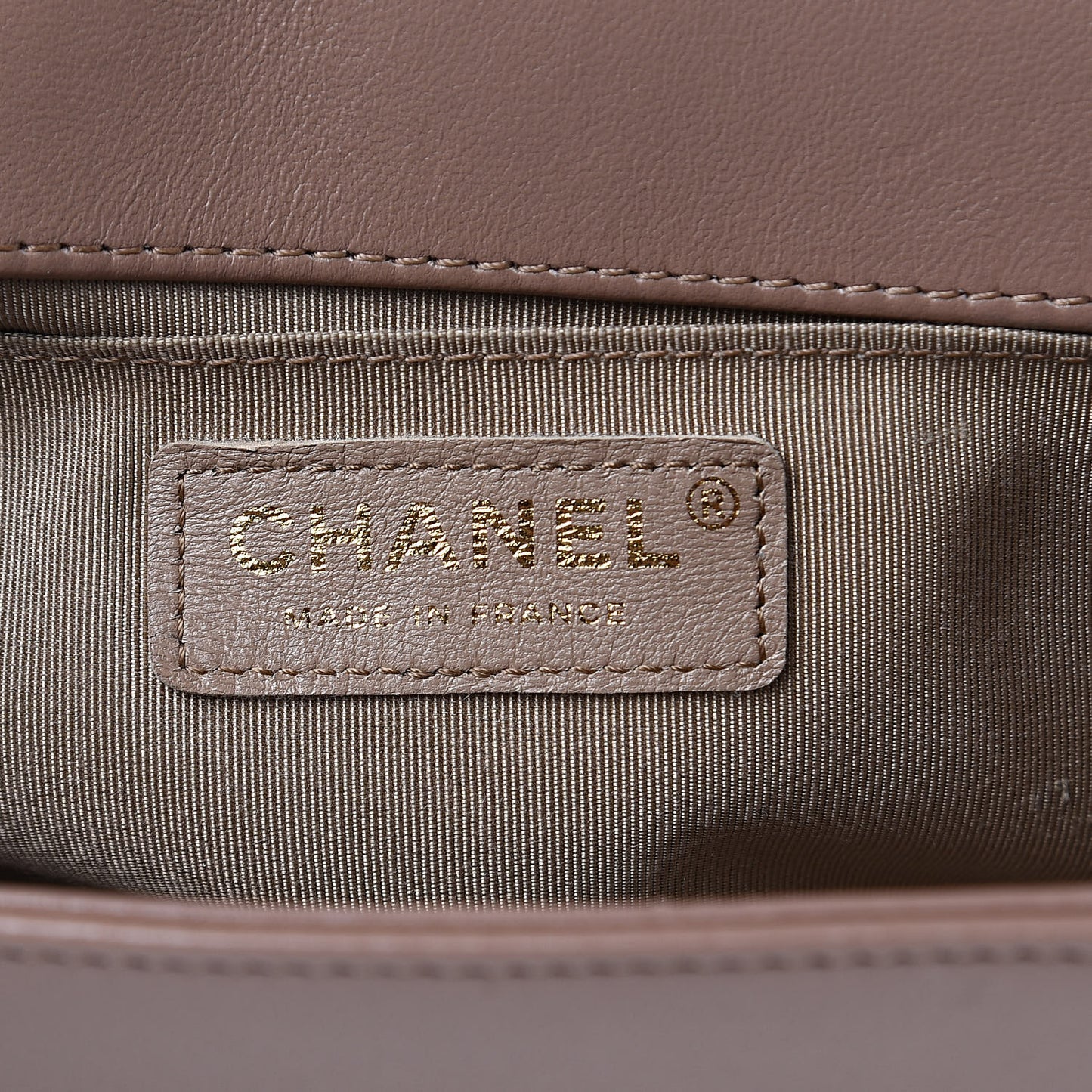 Lambskin Quilted Medium Boy Flap Dark Beige