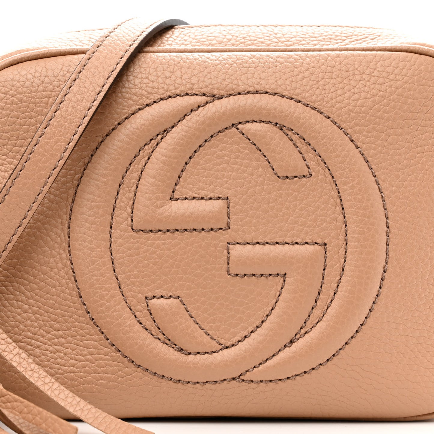Pebbled Calfskin Small Soho Disco Bag Camelia