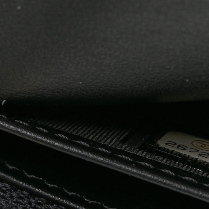 Chanel Shiny Calfskin Quilted Flap Wallet Black 6 of 7