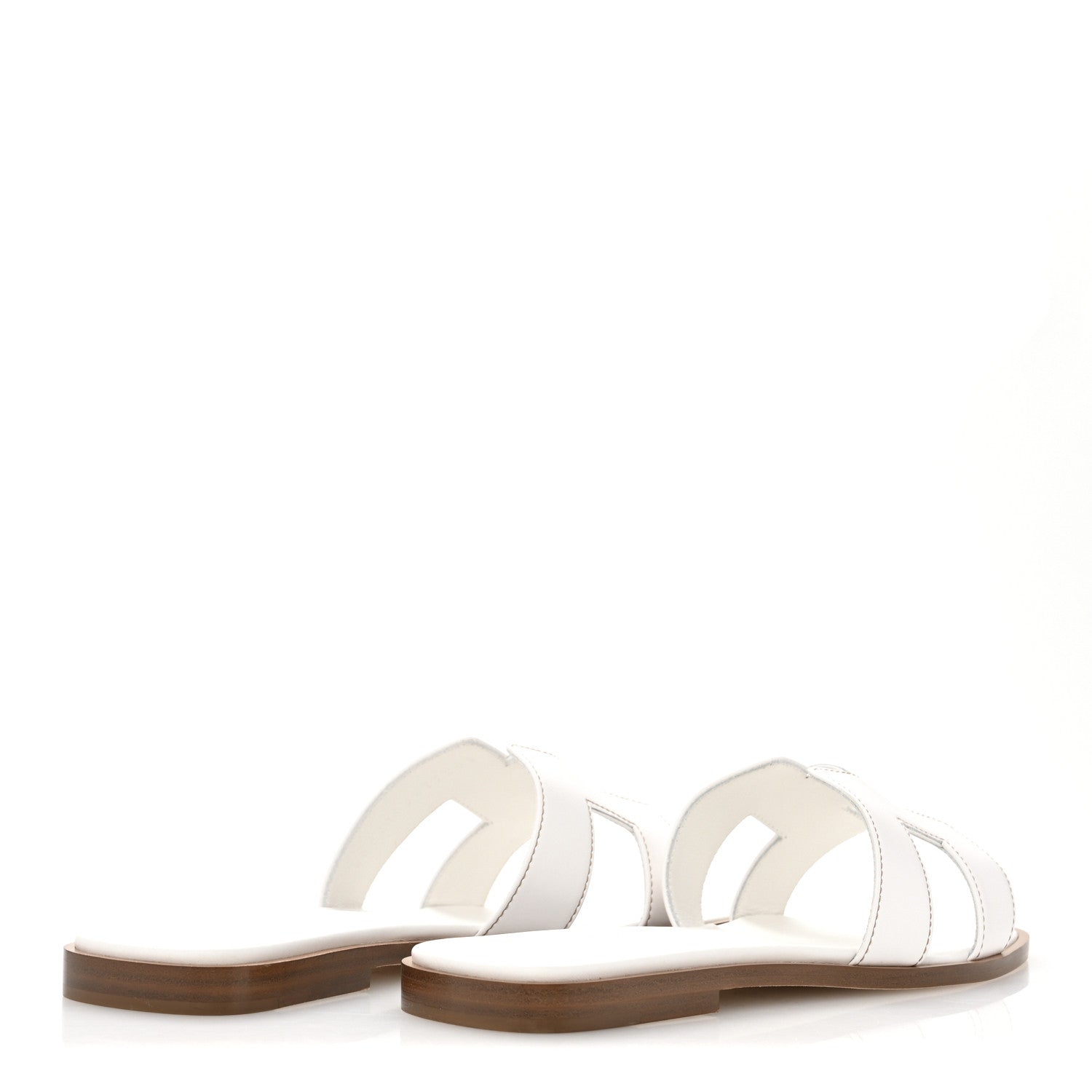 Hermes Box Calfskin Oran Sandals 37 White 1701242 – FASHIONPHILE