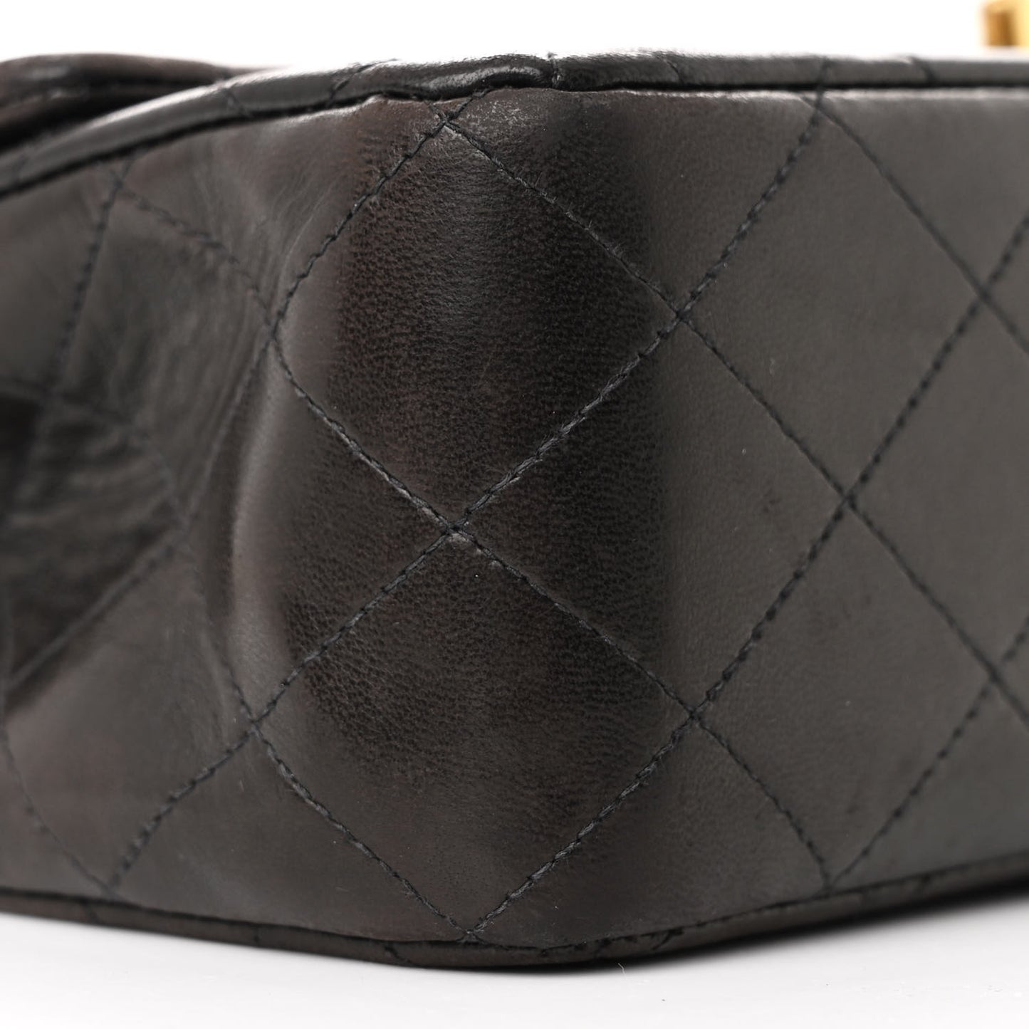 Lambskin Quilted Medium Double Flap Black