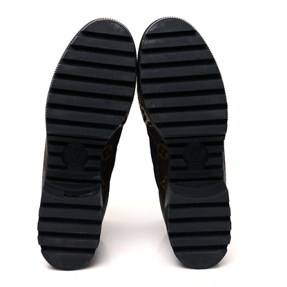 Louis Vuitton Suede Calfskin Monogram Laureate Platform Desert Boots 40 Black 5 of 9