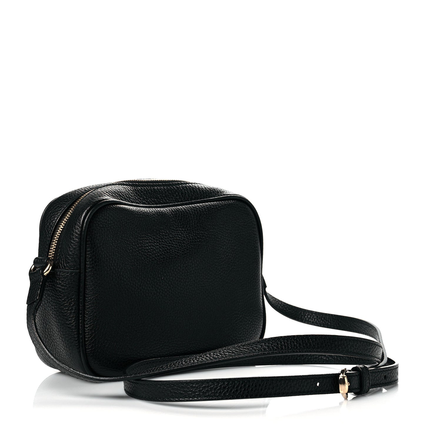 Pebbled Calfskin Small Soho Disco Bag Black