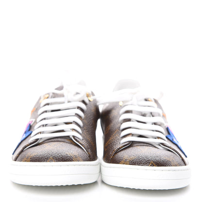 Louis Vuitton Calfskin Monogram LV Black Heart Sneakers 37.5 Cacao 2 of 9