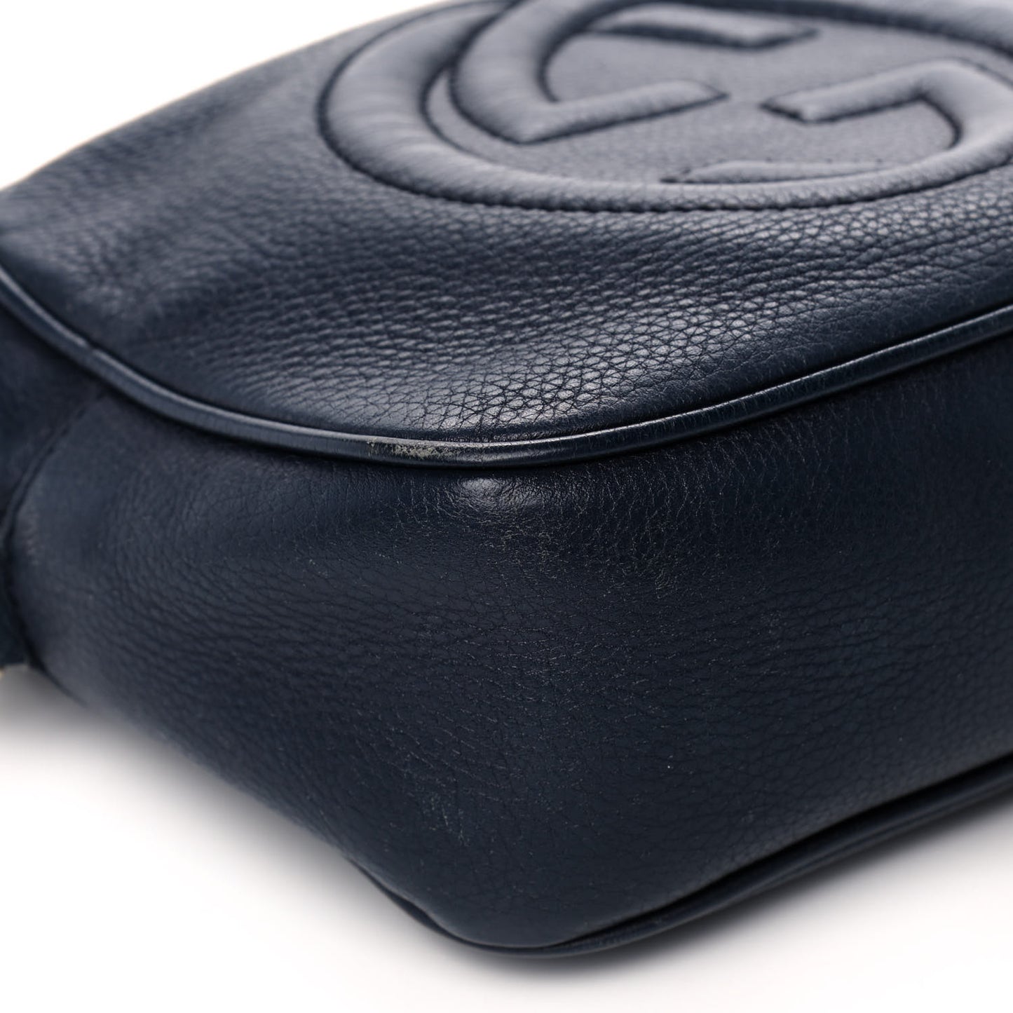 Pebbled Calfskin Small Soho Disco Bag Blue